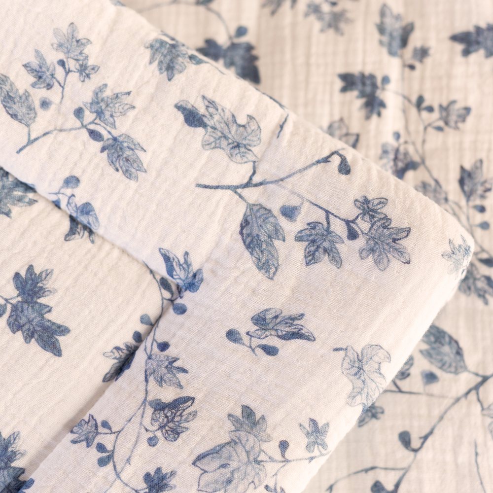 Close detail of the Fig print and quilting